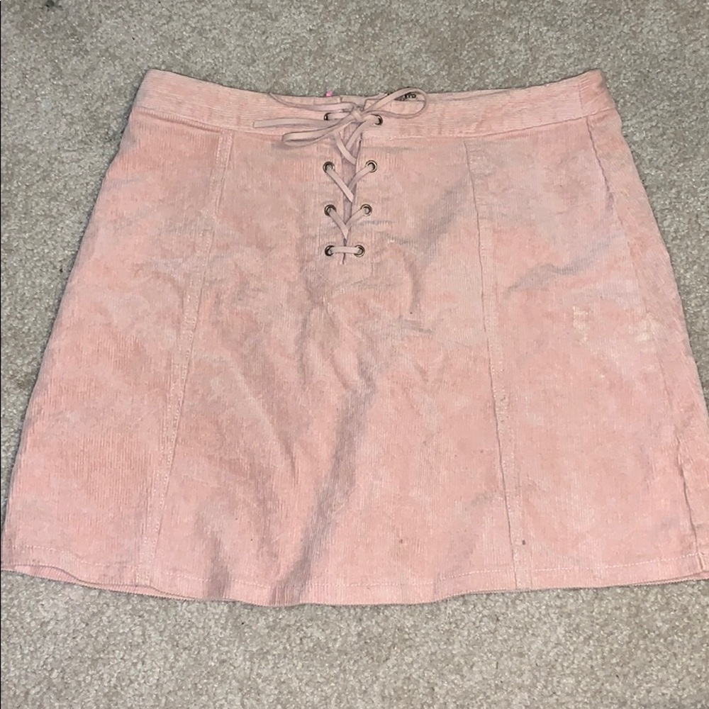 pink corduroy skirt